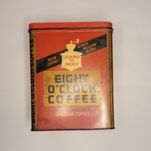 Vintage Eight O'Clock Coffee Tin
